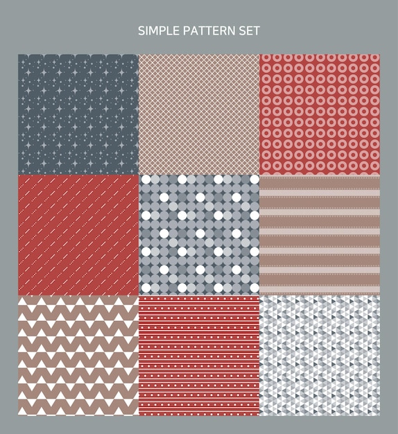 Simple and colorful retro patterns