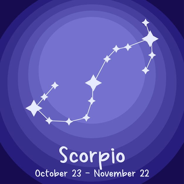 Simple colorful vector illustration of a Scorpio zodiac sign constellation