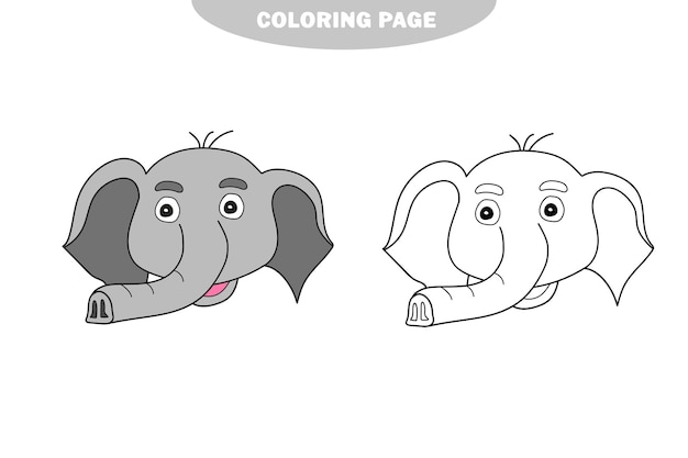 Semplice pagina da colorare elefante da colorare libro da colorare per bambini in età prescolare