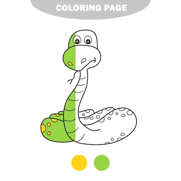 색칠 공부를 색칠하는 간단한 색칠 공부 페이지 뱀