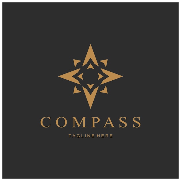 Simple compass logo design for adventurecamping nature lovers