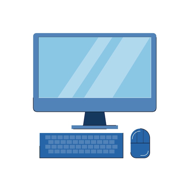 simple computer isolated vector illustration