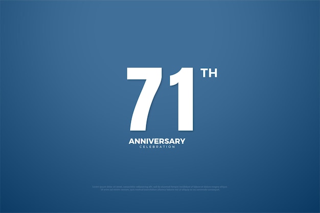 71주년 기념 현수막을 위한 단순한 개념