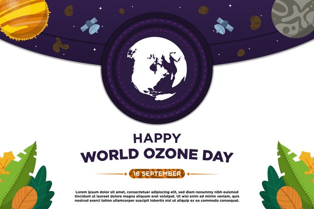 Simple Concept Vector World Ozone Day With Plant Illustration