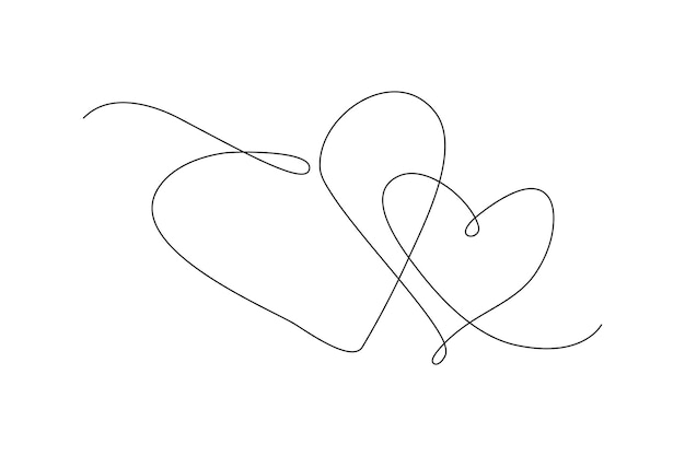 Simple continuous line drawing of love or heart shape Simple valentine concept Simple line heart valentine Continuous line