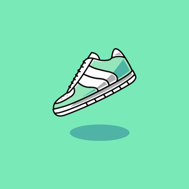 Vector simple cool sport shoes cartoon illustration