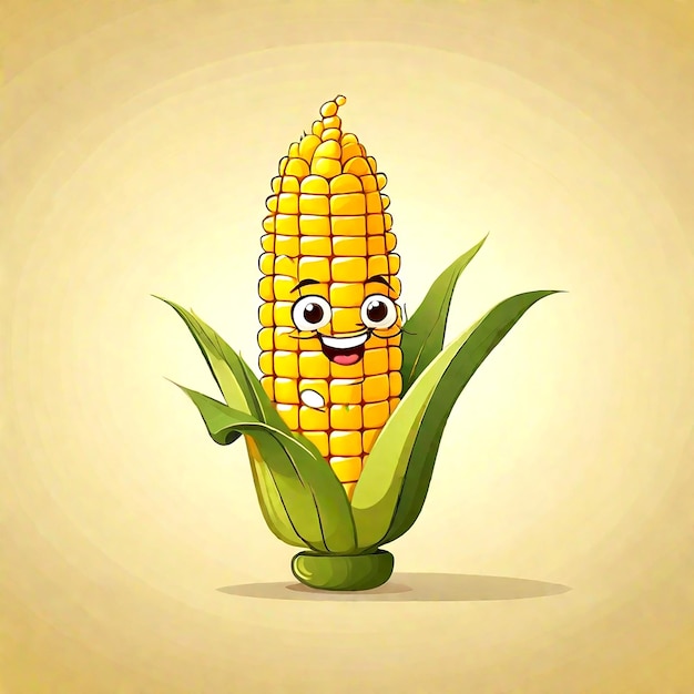 Simple corn clipart vector illustration isolated on a white background AI_Generated