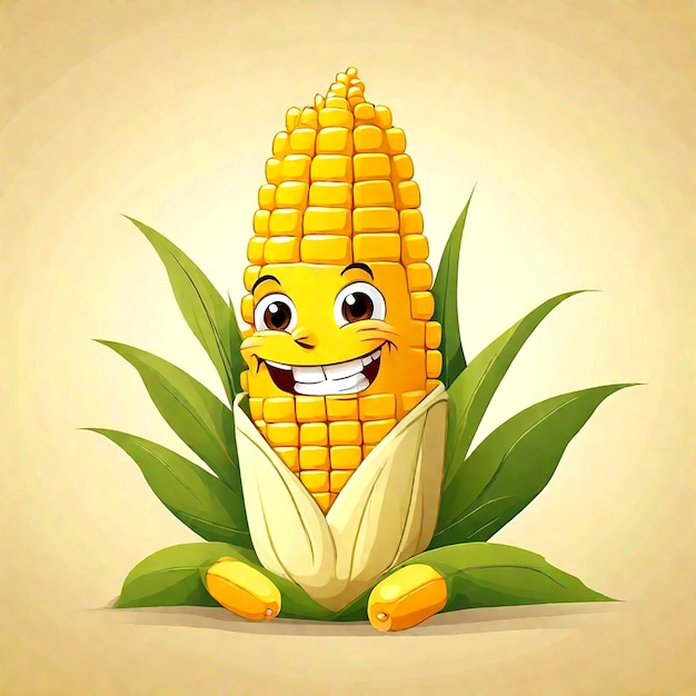 Simple corn clipart vector illustration isolated on a white background AI_Generated