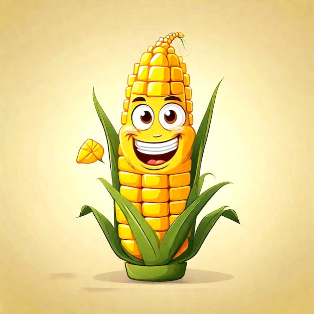 Simple corn clipart vector illustration isolated on a white background AI_Generated