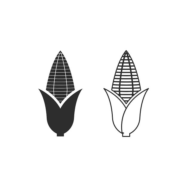 Icona di mais semplice su sfondo bianco