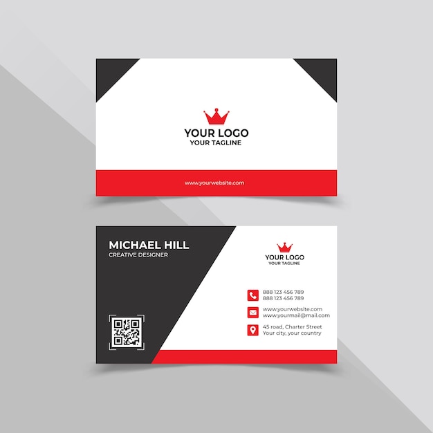 Premium Vector | Simple corporate business card design template in ...