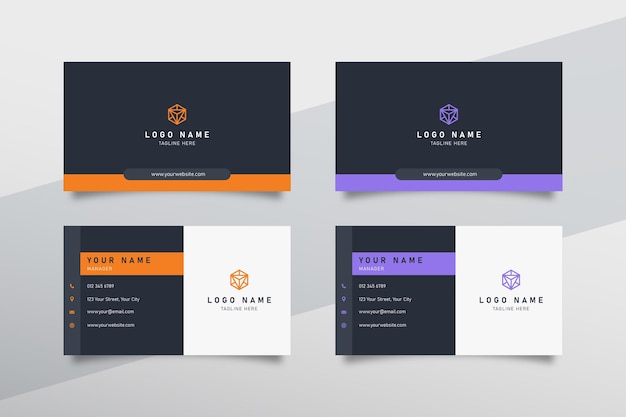 Vector simple corporate business card template