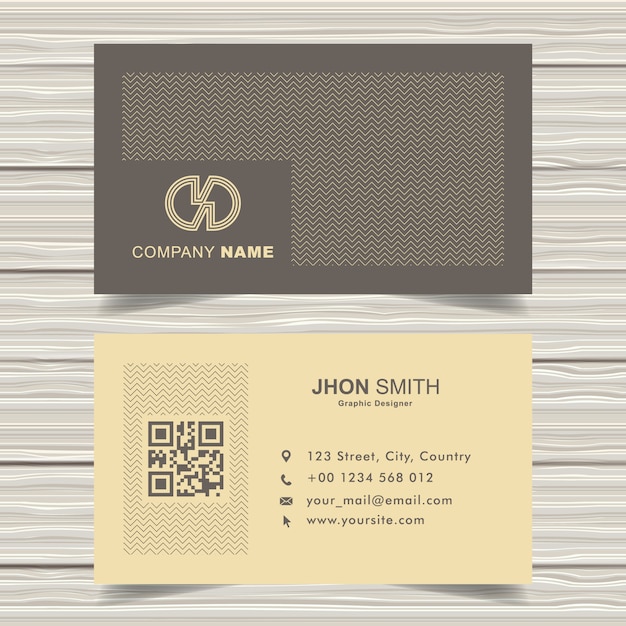 Vector simple cream memphic business card template