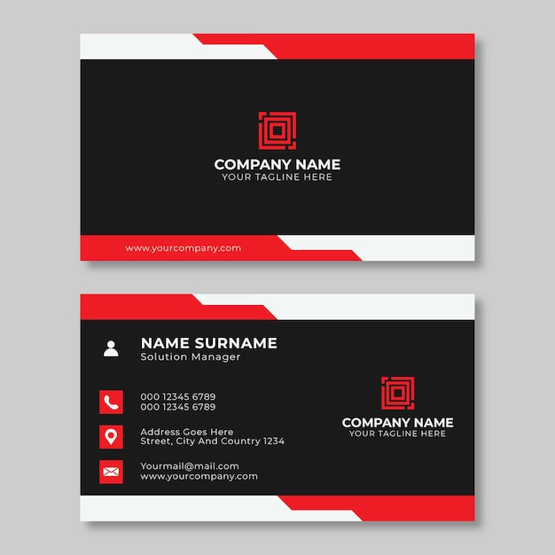 simple creative business card design beautiful red and black