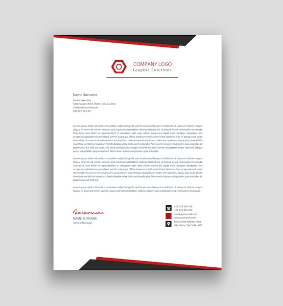 Simple and creative business letterhead template free vector