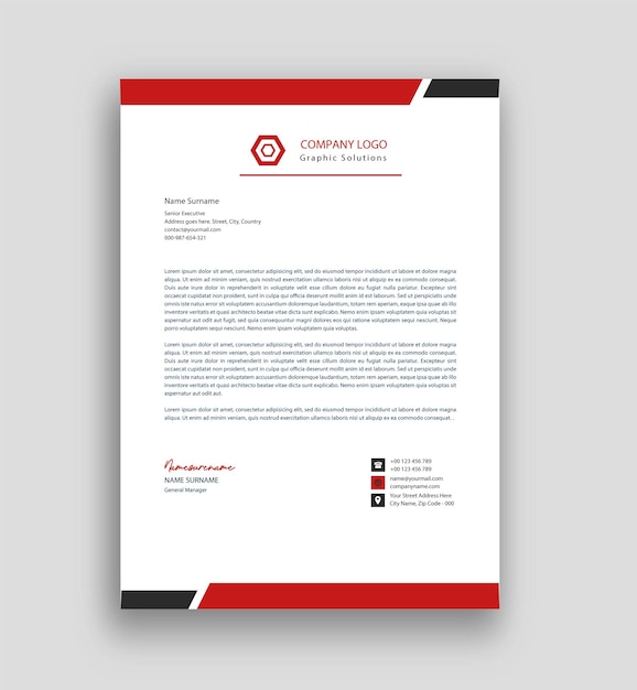 Simple and creative business letterhead template Free vector