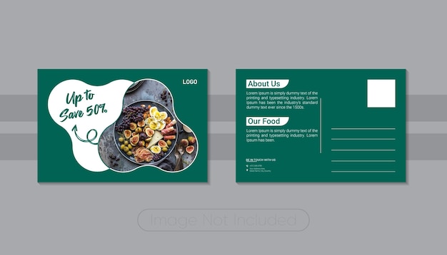 Simple creative food restaurant postcard