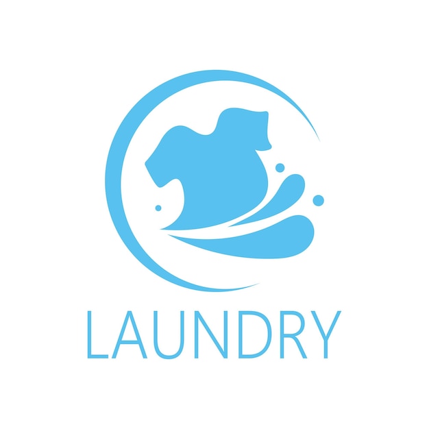 Simple creative laundry logo with the concept of a clothes or clothes washing machine foam