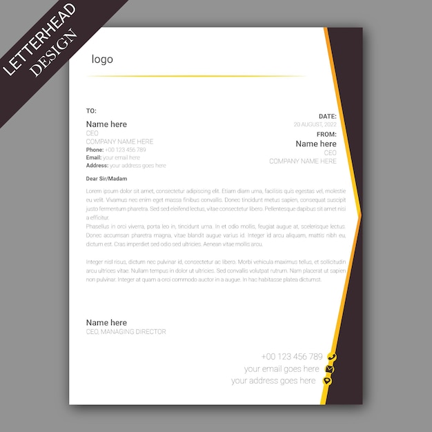 Simple and creative letterhead design.