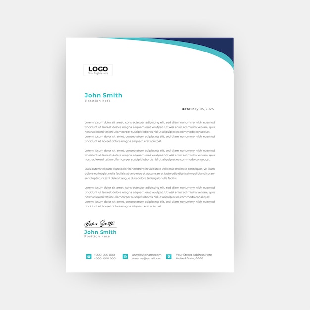 Vector simple and creative letterhead template design