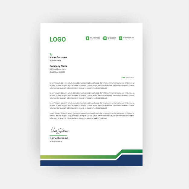 Vector simple and creative letterhead template design