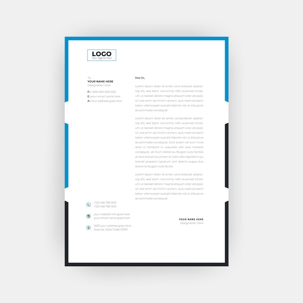 Simple and Creative letterhead template design