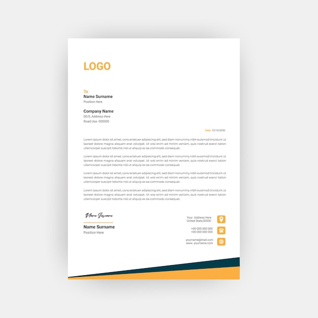 Simple and Creative letterhead template design