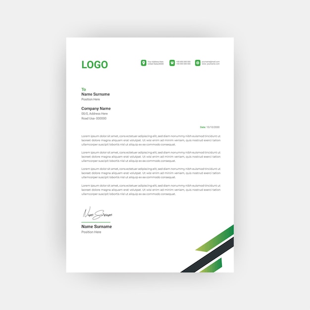 simple and creative letterhead template design