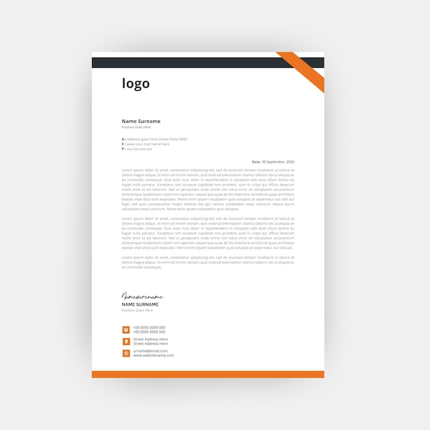 Simple creative letterhead template design