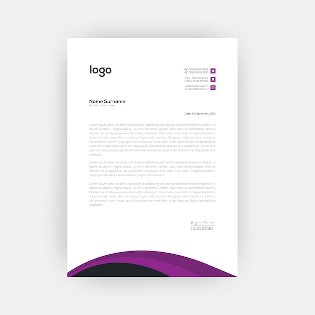 Simple Creative Letterhead Template Design