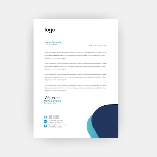 Simple Creative Letterhead Template Design