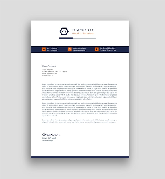 Simple and Creative letterhead template free vector