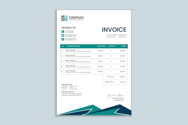 Simple creative modern invoice templates for your project design