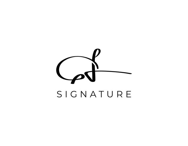 Modello di progettazione del logo gl per la lettera di firma creativa semplice