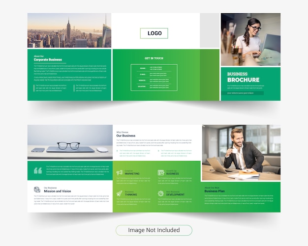 Simple creative square trifold brochure template