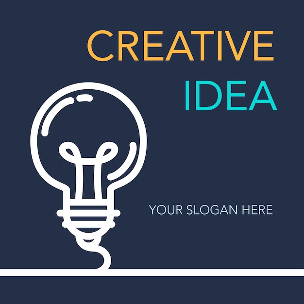 Banner di idea di successo creativo semplice.