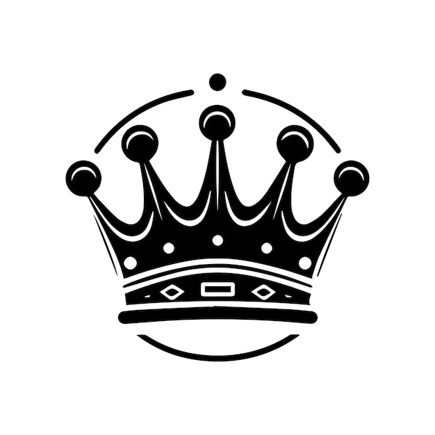 Vector simple crown logo design handdrawn illustration