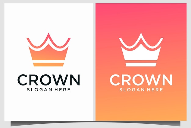 Simple crown logo design vector template