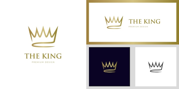 Vector simple crown logo icon design for royal king queen abstract logo symbol vector template geometric logotype