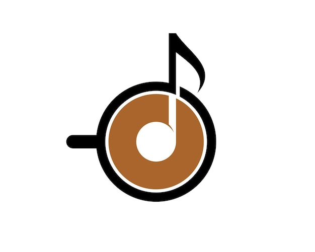 Simple cup of coffee with music note inside