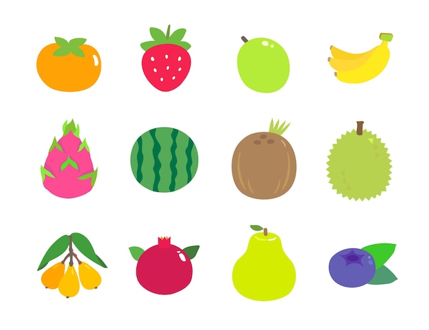 Simple cute color fruit icon vector