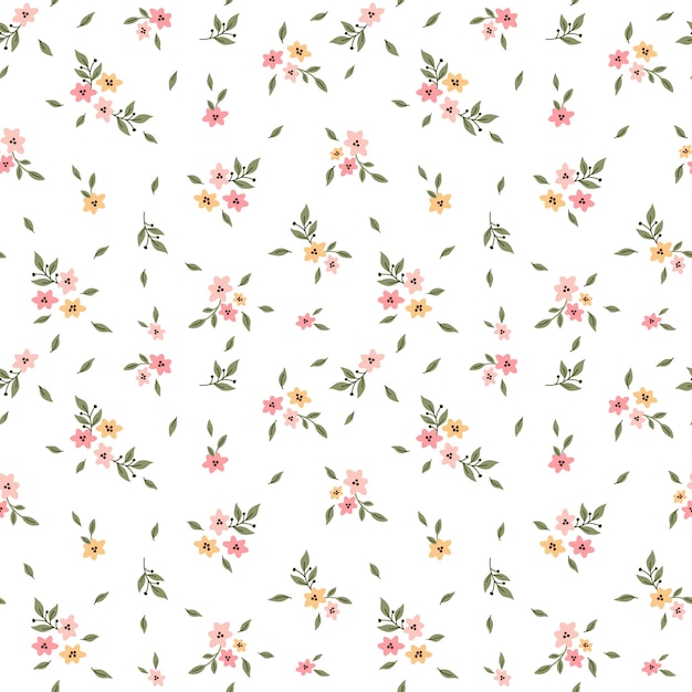 Simple cute floral pattern Ditsy print Floral seamless background Design for fashion prints pape