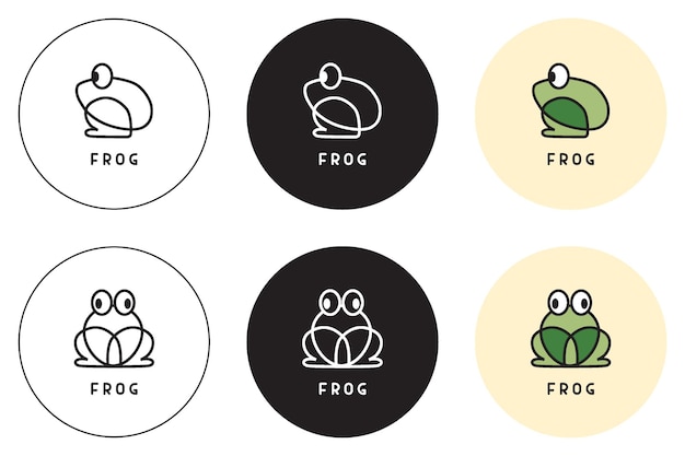 Simple and cute frog line logo vector