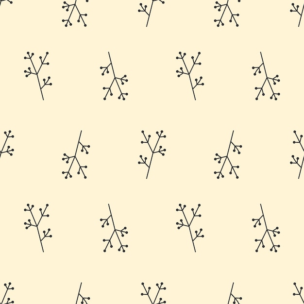 Simple cute high quality seamless pattern with leaves of herbs and poppy flowers