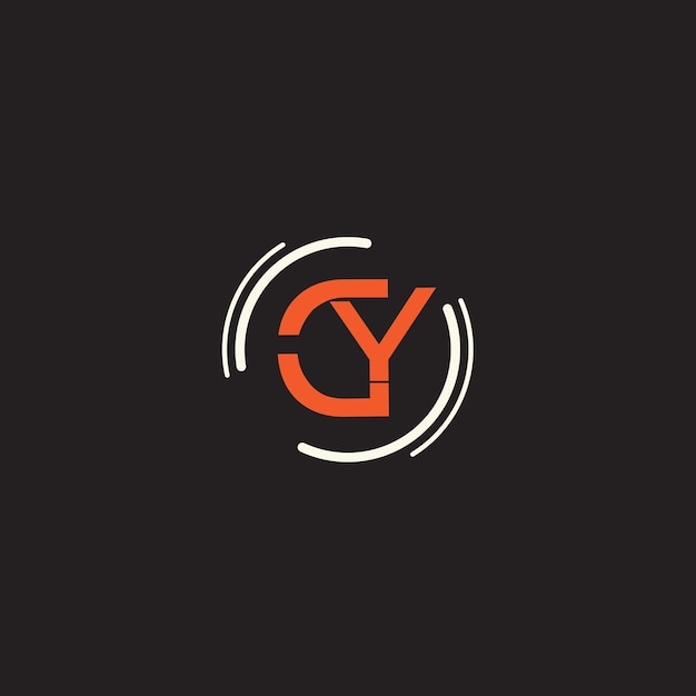 Vettore design semplice del logo del testo cy