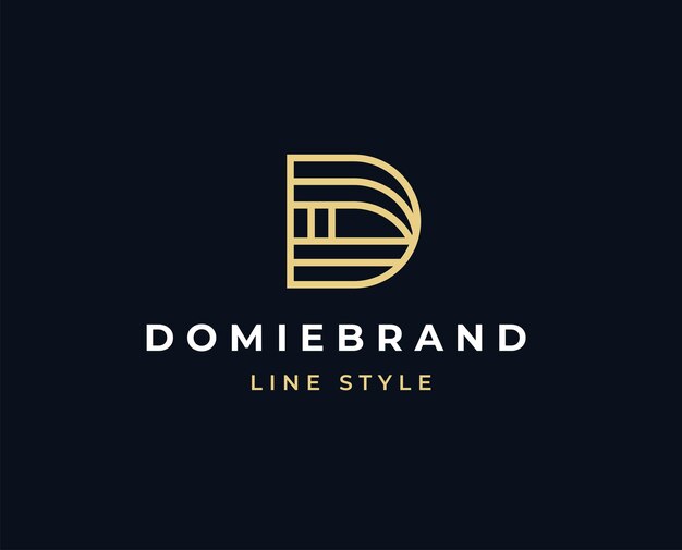 Simple D letter monogram logo design vector