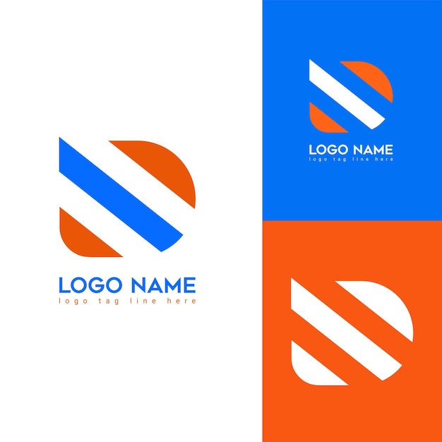 Vector simple d modern logo and icon design