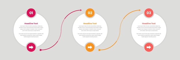 Simple data presentation business steps infographic template design with arrow and oval shape