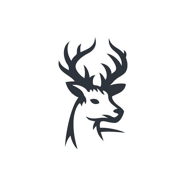 Premium Vector | Simple deer with antler logo design