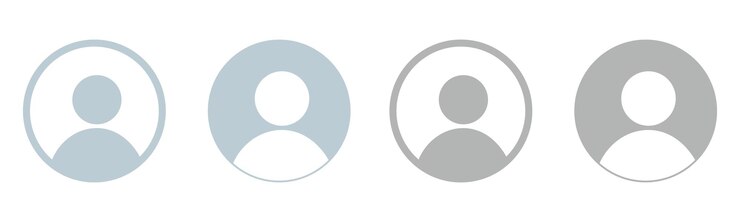 Vector 소셜 미디어 uiux 및 디지털 응용 프로그램에 대한 간단한 기본 프로필 아바타 아이콘 설정